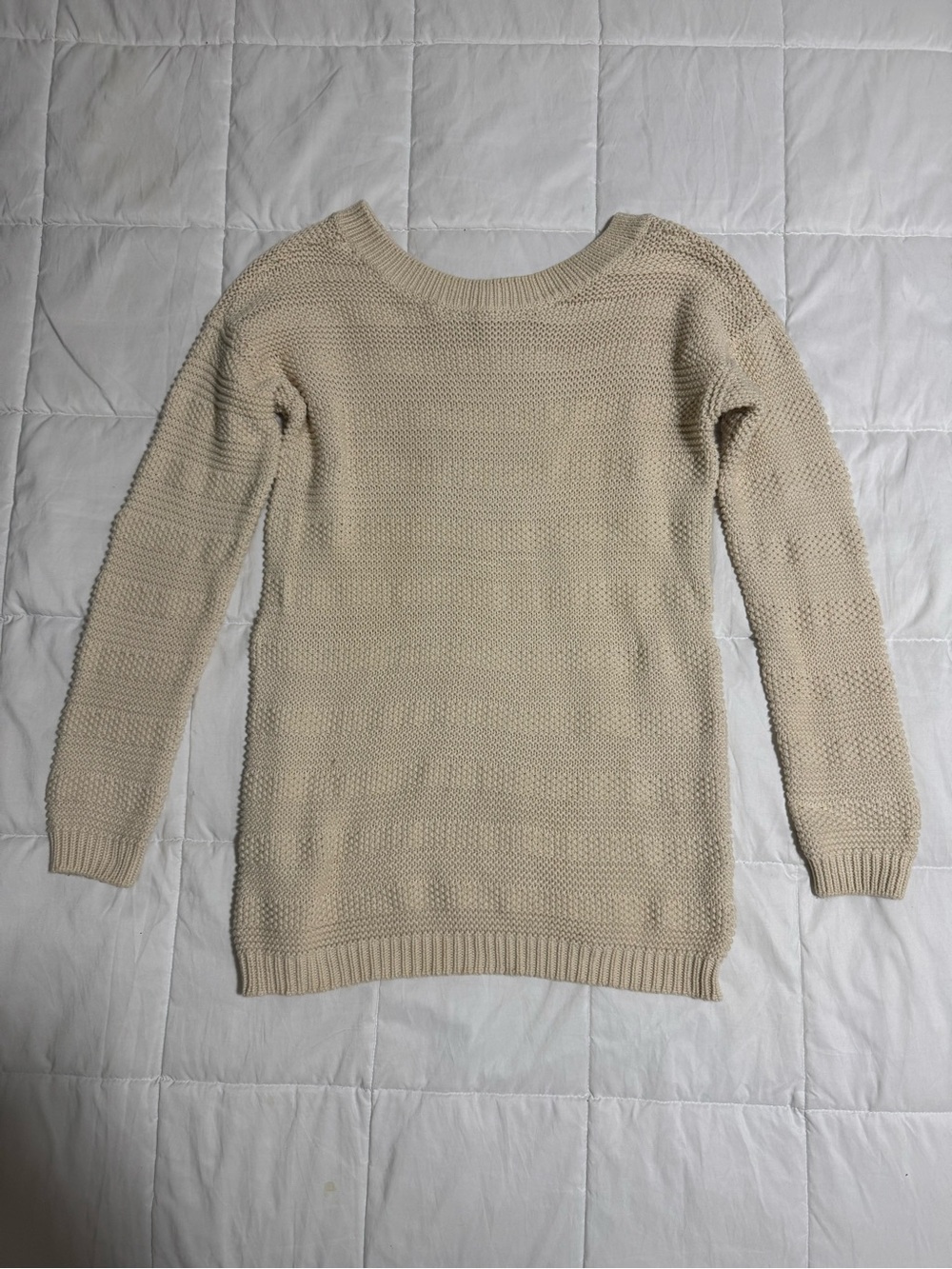 Women's Cream Knit Sweater - 100% Cotton